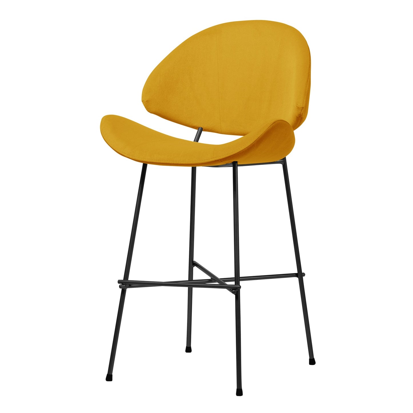 Bar stool Cheri Bar Velours Low - Mustard