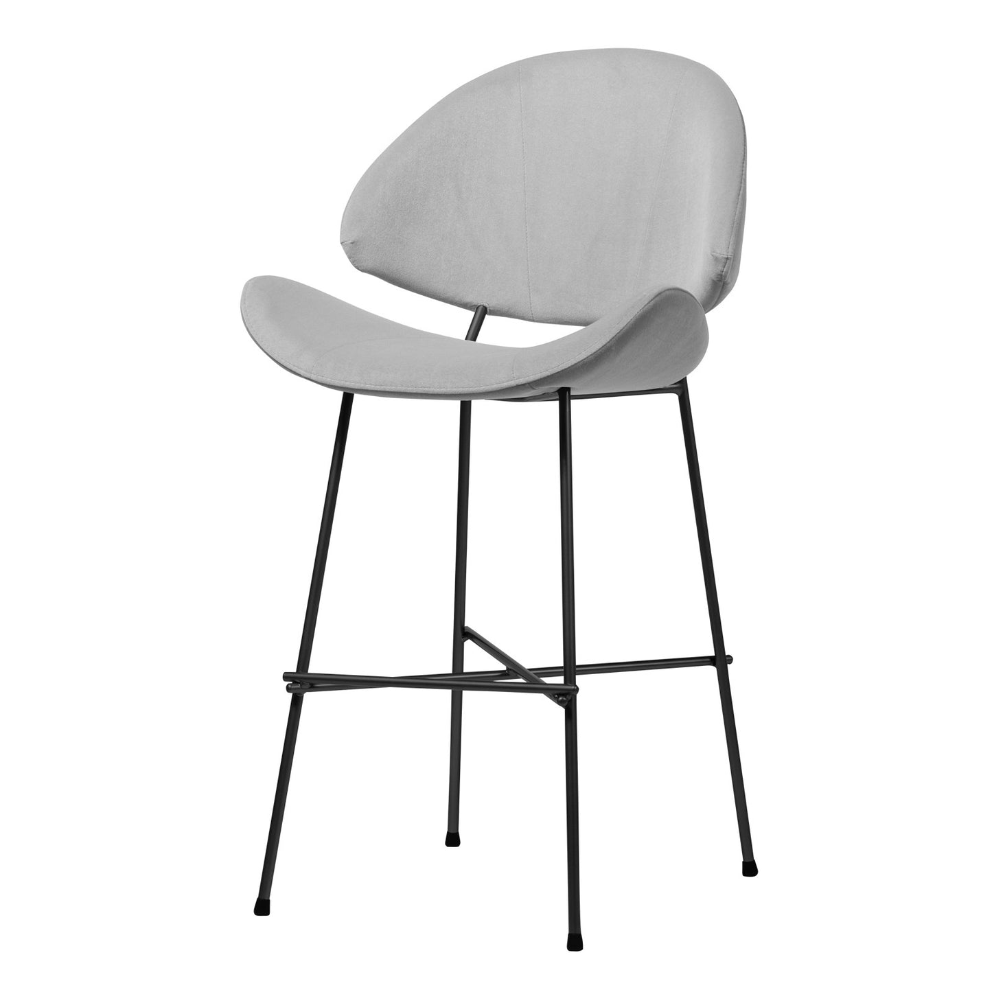 Bar stool Cheri Bar Velours Low - Light Grey