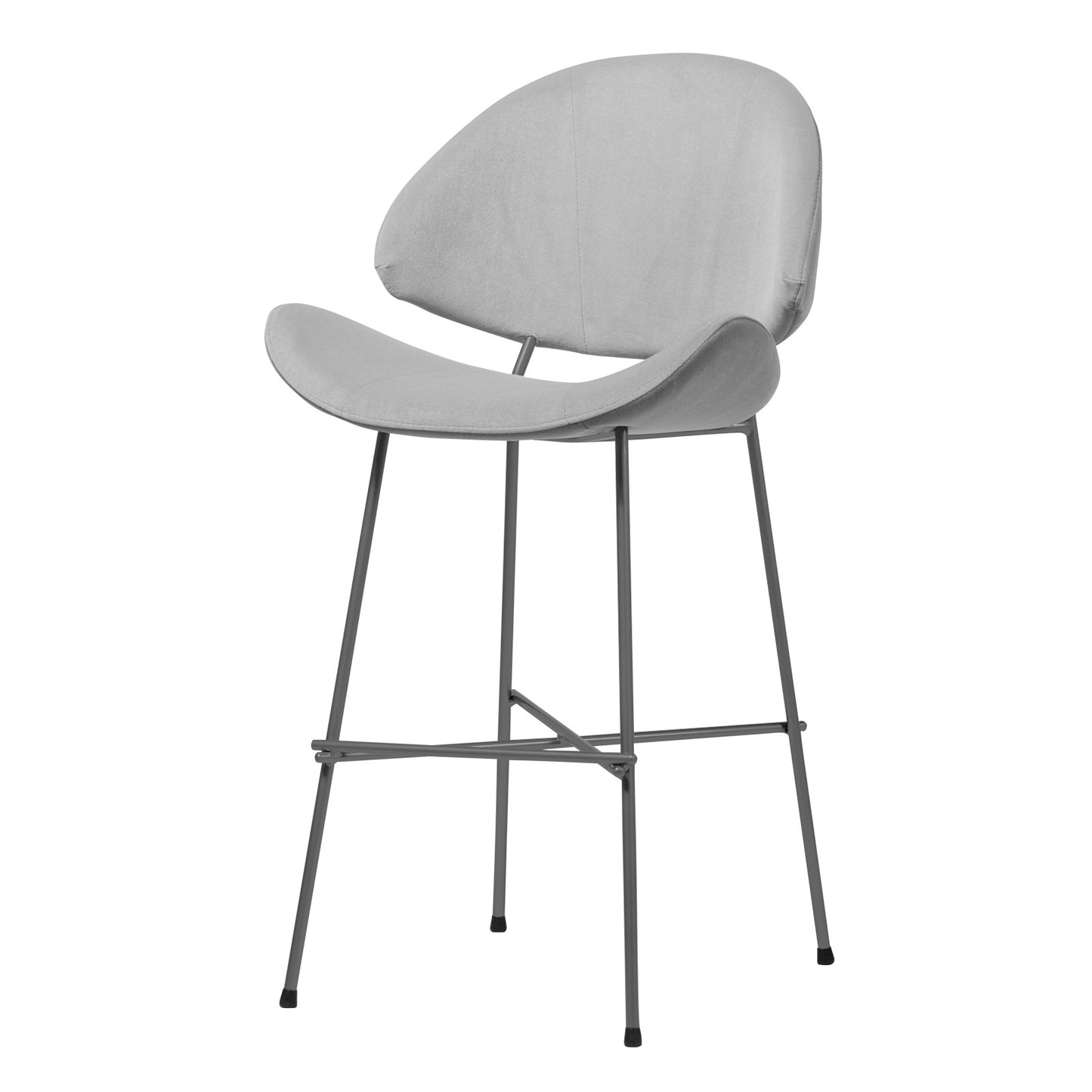 Bar stool Cheri Bar Velours Low - Light Grey