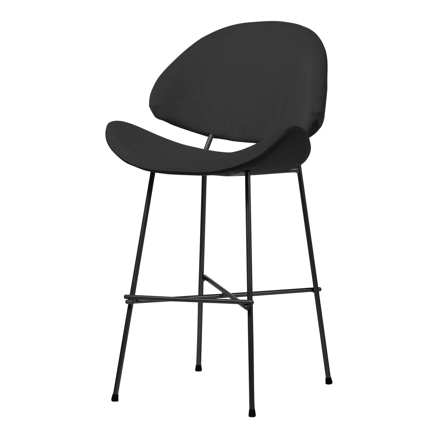 Bar stool Cheri Bar Velours Low - Black