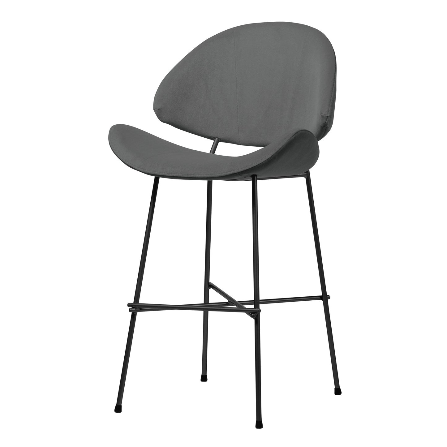 Bar stool Cheri Bar Velours Low - Dark Grey
