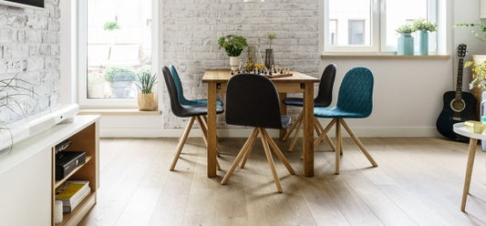 Mannequin chairs in an apartment for a family