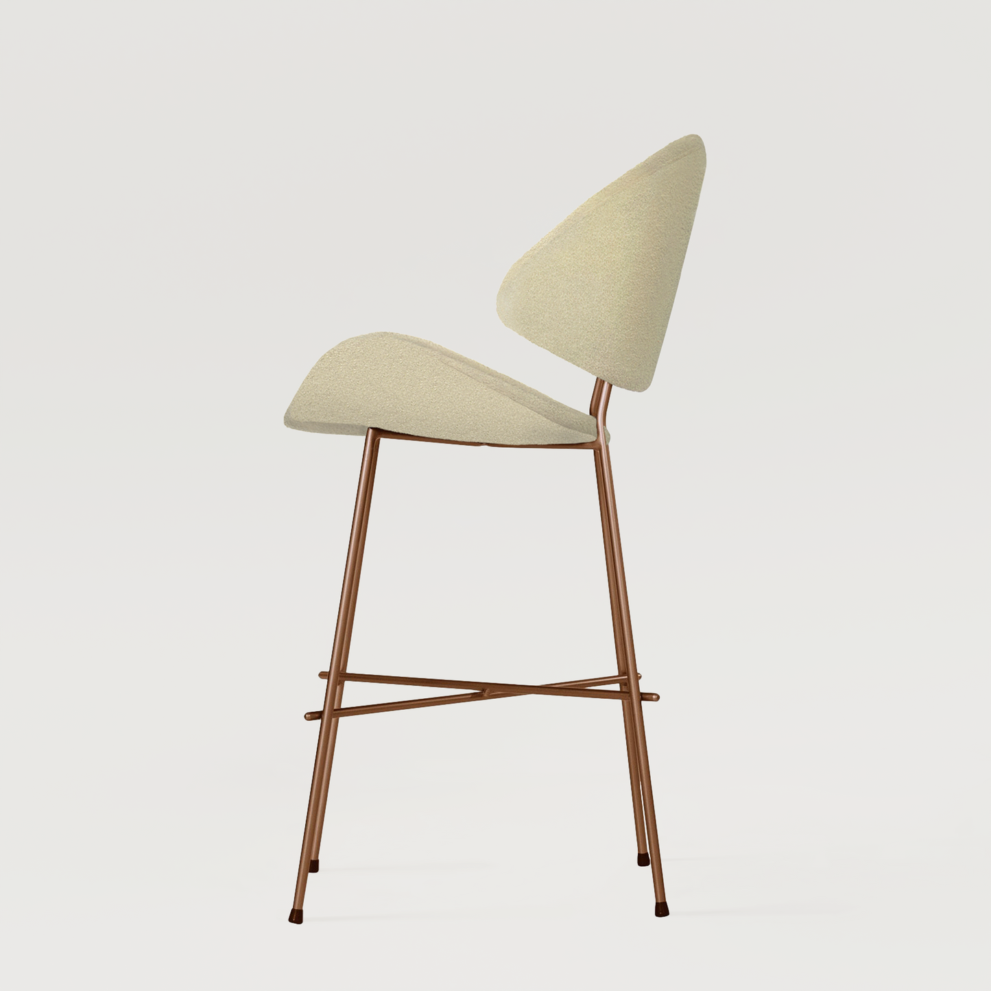 Bar stool Cheri Bar Boucle Copper Low - Beige