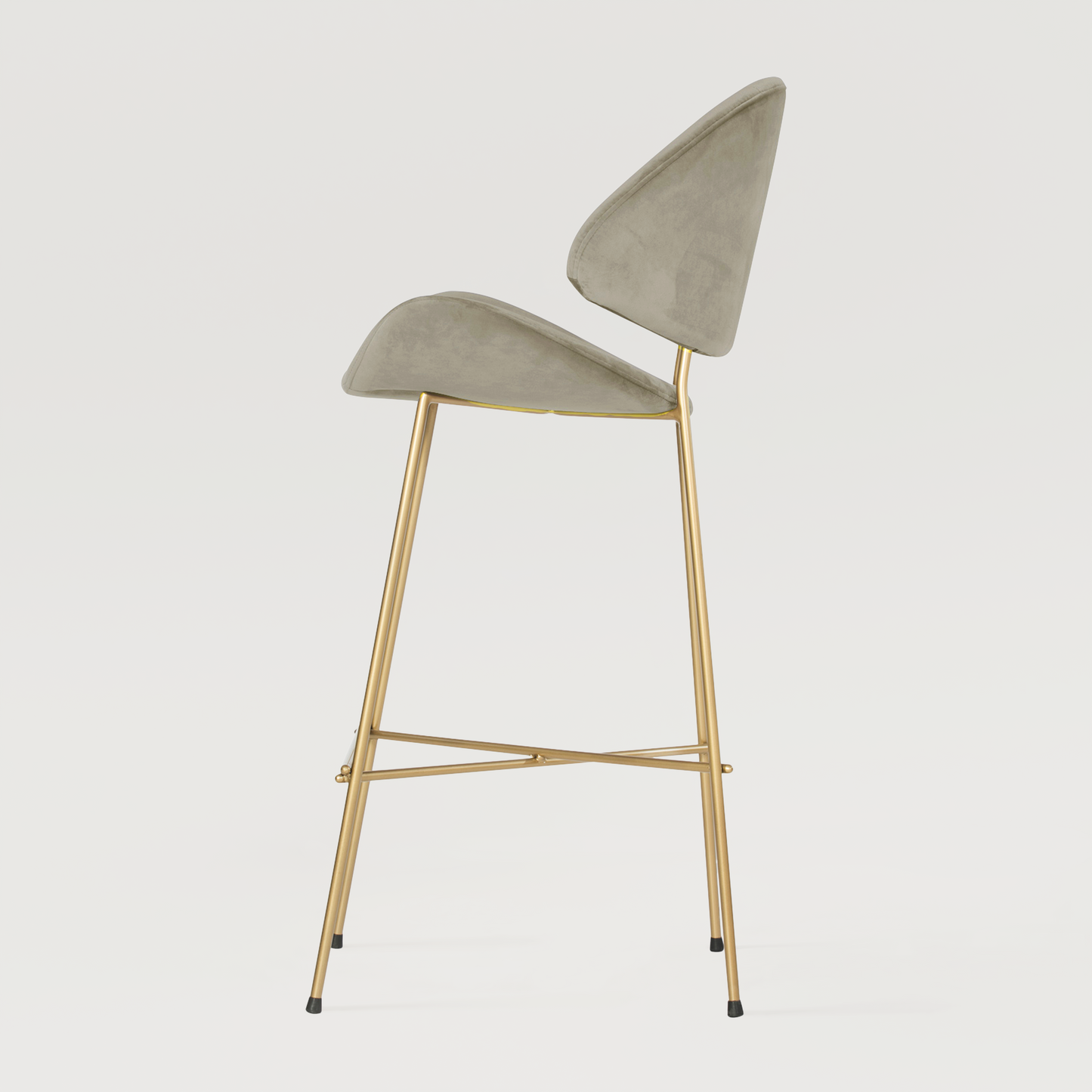 Bar stool Cheri Bar Velours Gold High - Beige