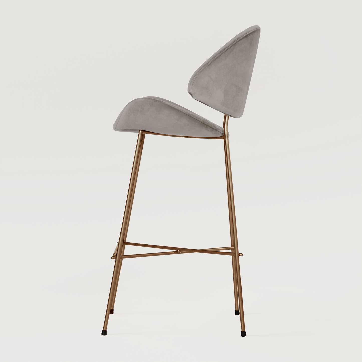 Bar stool Cheri Bar Velours Copper High - Beige