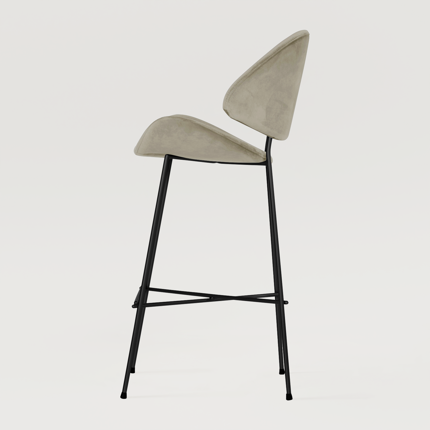 Bar stool Cheri Bar Velours High - Beige