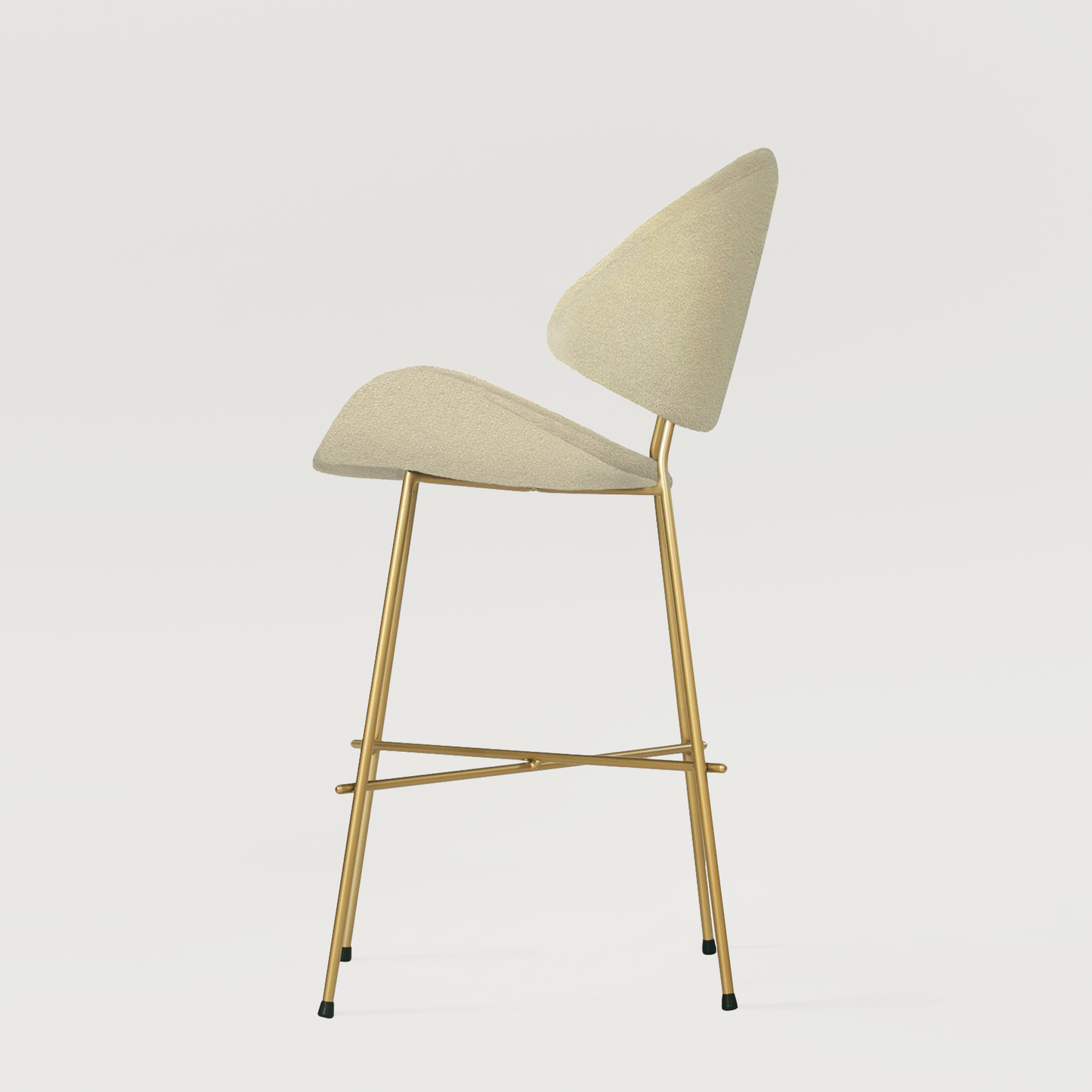 Bar stool Cheri Bar Boucle Gold Low - Beige