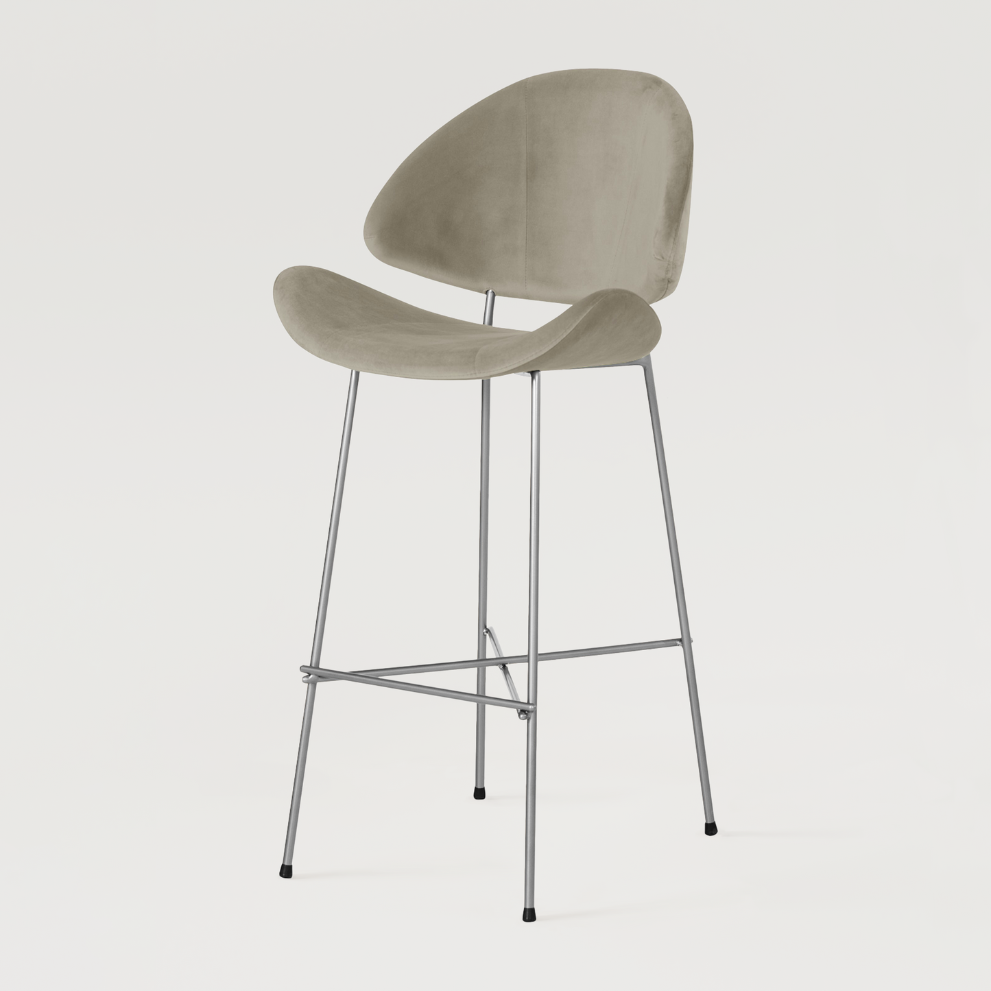 Bar stool Cheri Bar Velours Chrome High - Beige