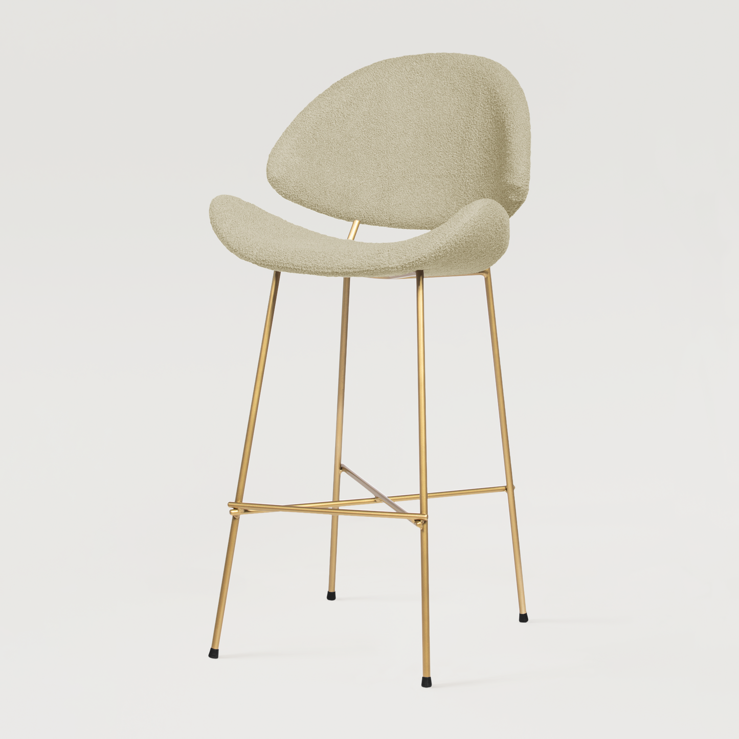 Bar stool Cheri Bar Boucle Gold High - Beige