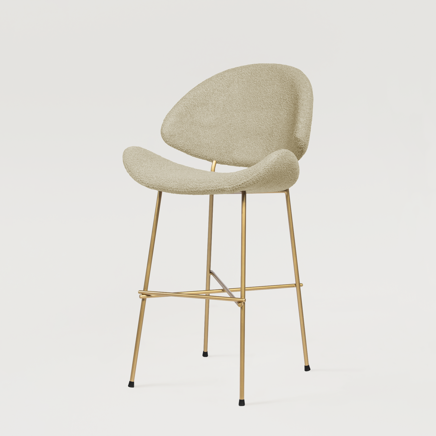 Bar stool Cheri Bar Boucle Gold Low - Beige