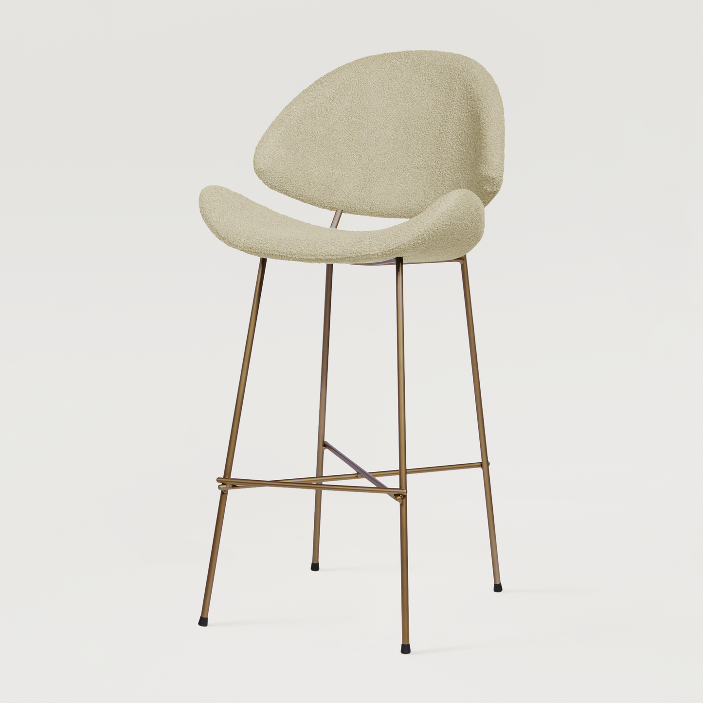 Bar stool Cheri Bar Boucle Copper High - Beige