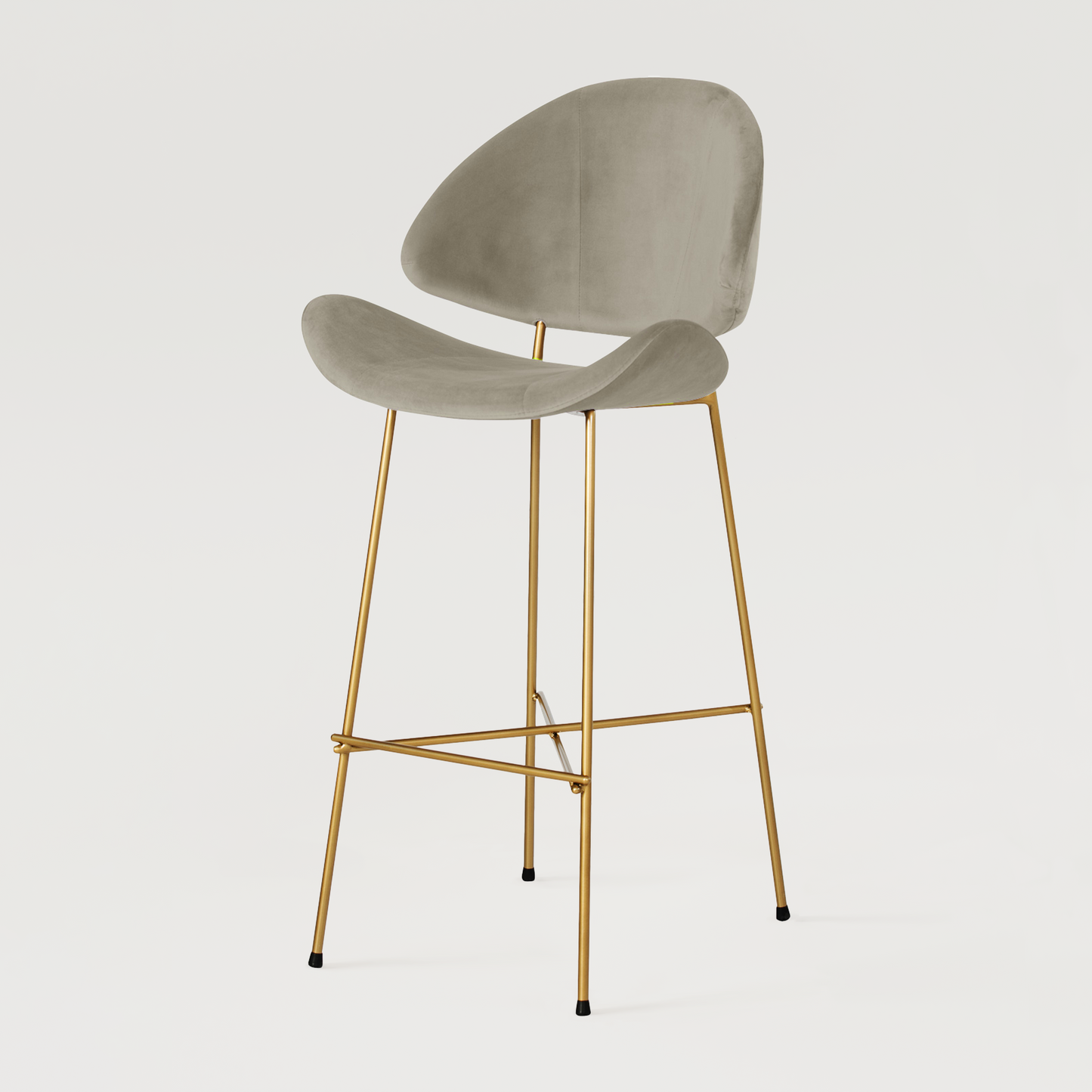 Bar stool Cheri Bar Velours Gold High - Beige