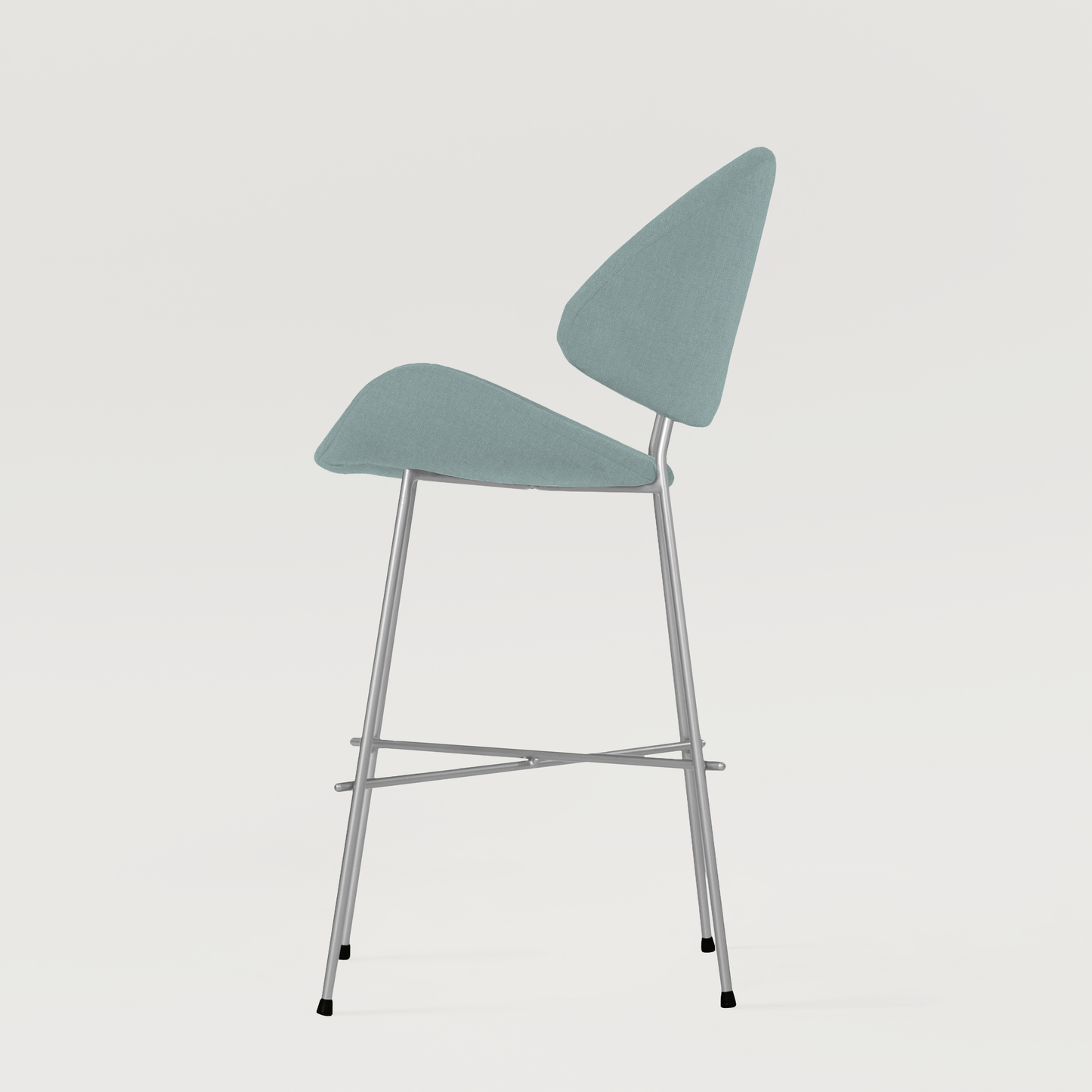 Bar stool Cheri Bar Trend Chrome Low - Light Blue