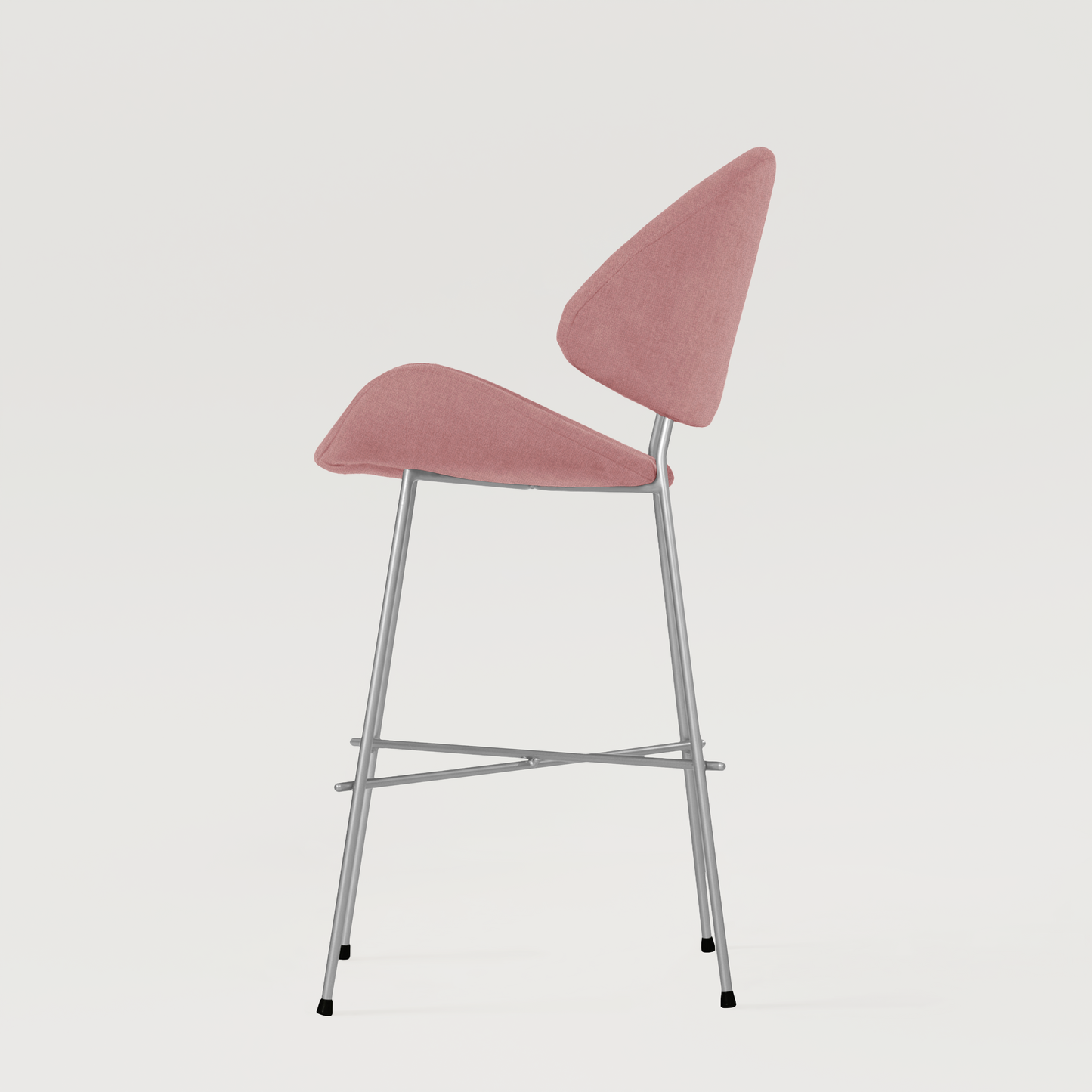 Bar stool Cheri Bar Trend Chrome Low - Dusty Rose