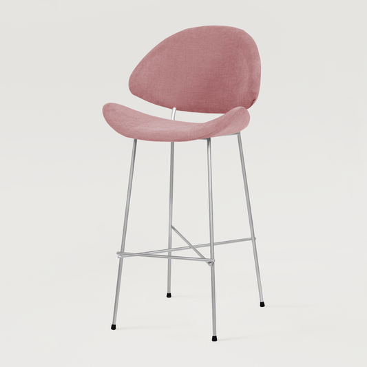 Bar stool Cheri Bar Trend Chrome High - Dusty Rose