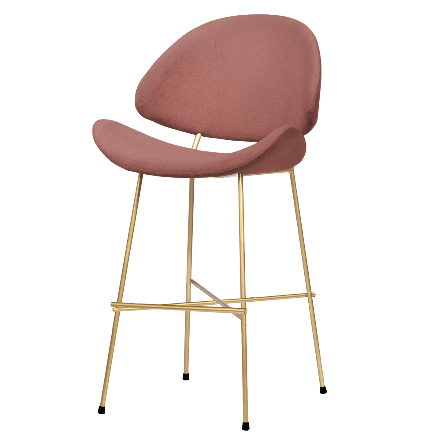 Bar stool Cheri Bar Trend Gold Low - Dusty Rose