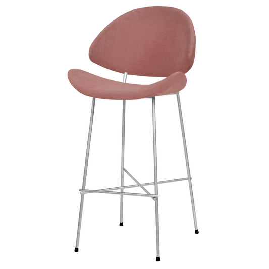 Bar stool Cheri Bar Trend Chrome High - Dusty Rose