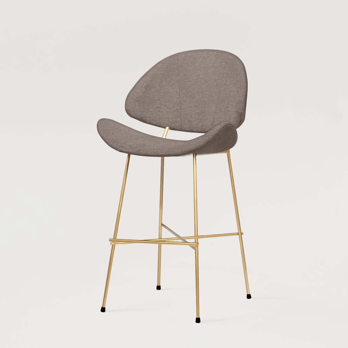 Bar stool Cheri Bar Maero Gold Low - Cappuccino
