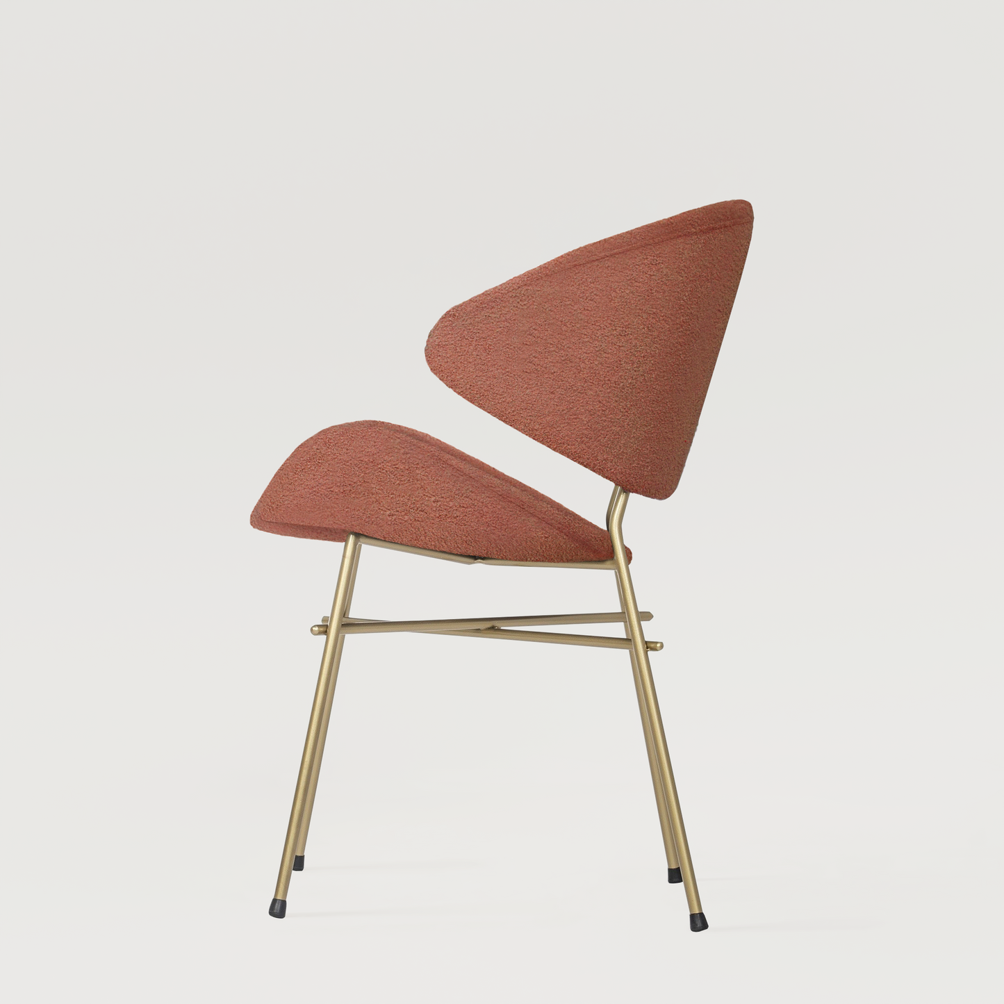 Chair Cheri Boucle Gold - Brick Red