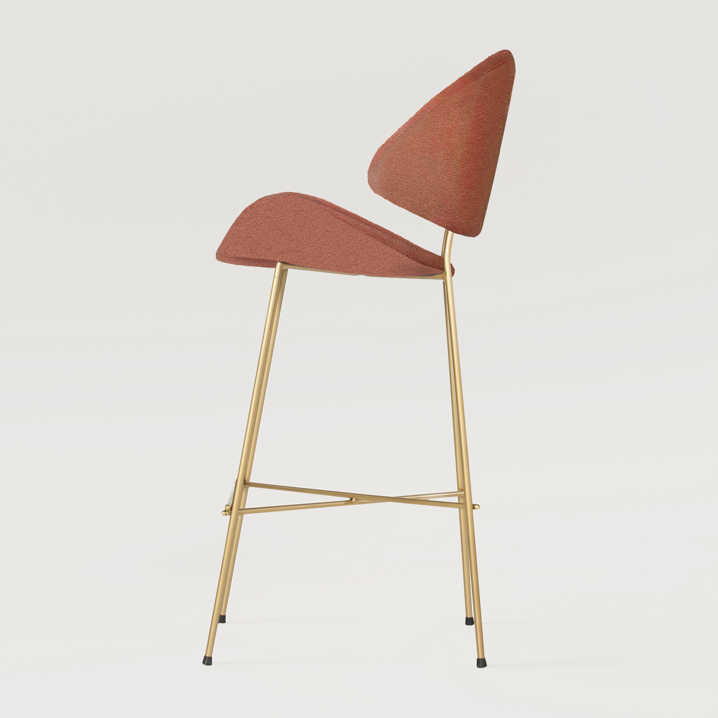 Bar stool Cheri Bar Boucle Gold High - Brick Red