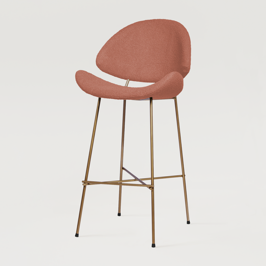 Bar stool Cheri Bar Boucle Copper High - Brick Red