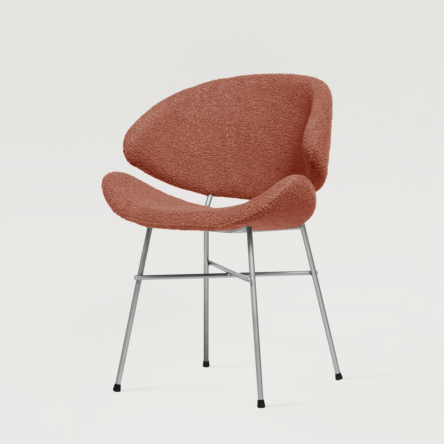 Chair Cheri Boucle Chrome - Brick Red