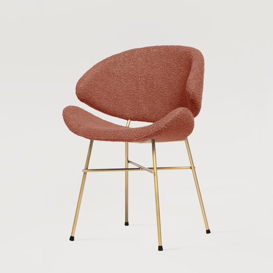 Chair Cheri Boucle Gold - Brick Red