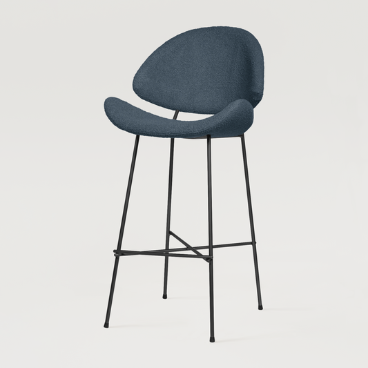 Bar stool Cheri Bar Boucle High - Dark Blue