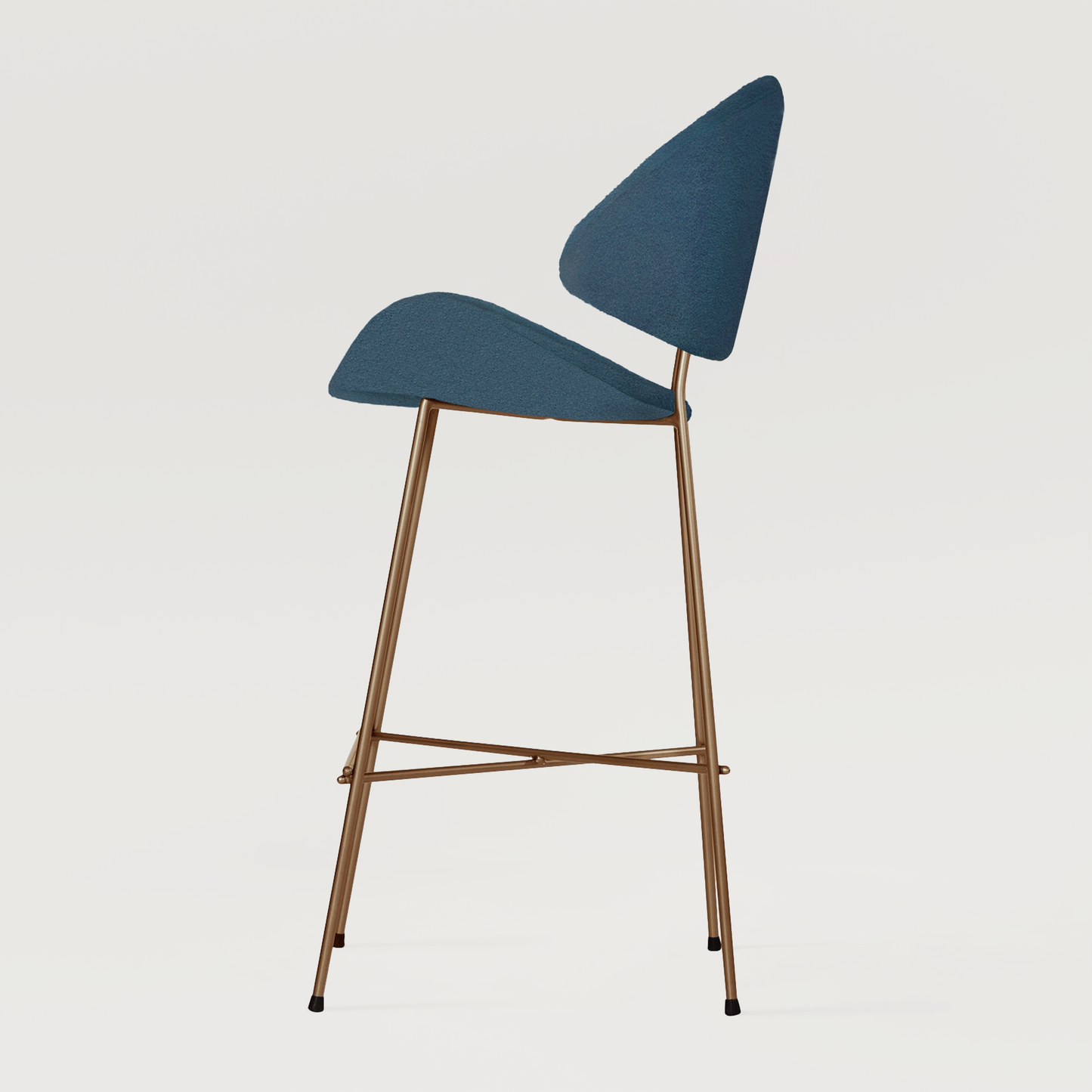 Bar stool Cheri Bar Boucle Copper High - Dark Blue