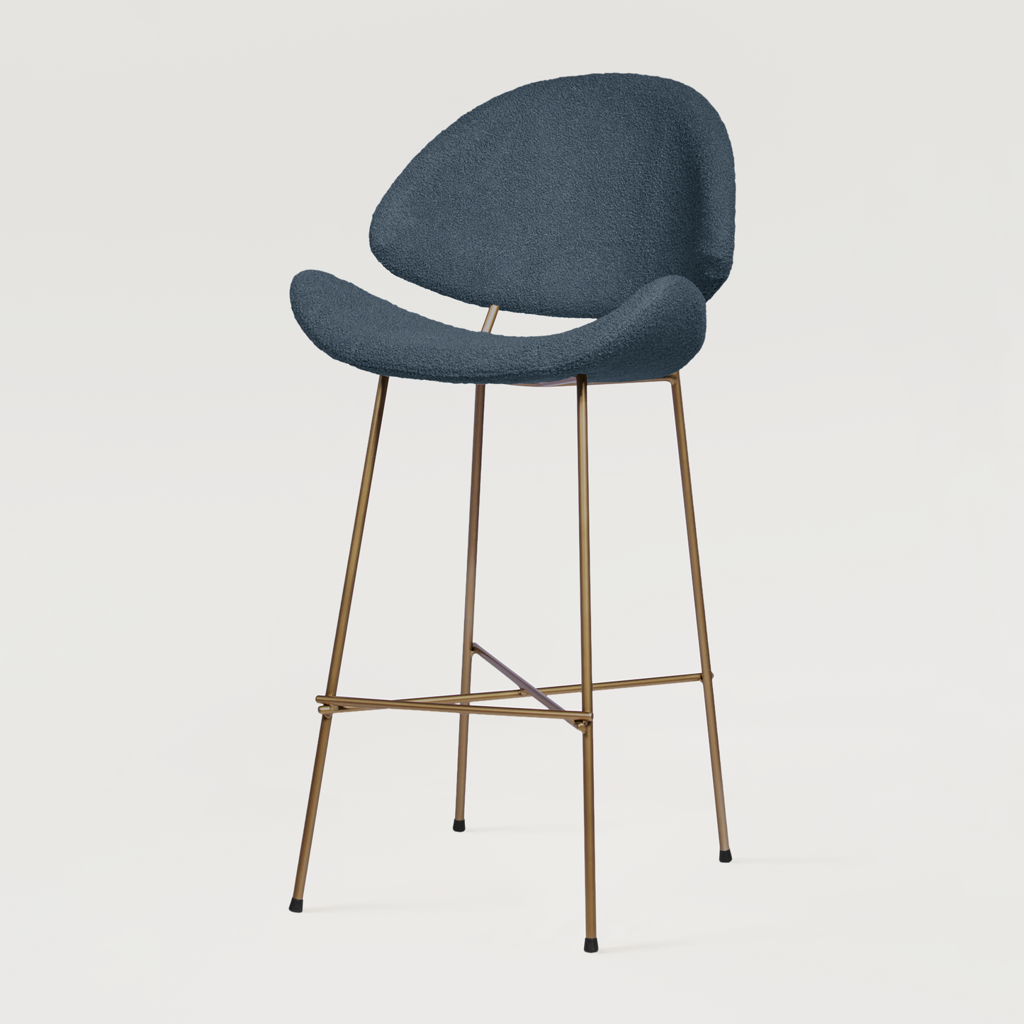 Bar stool Cheri Bar Boucle Copper High - Dark Blue