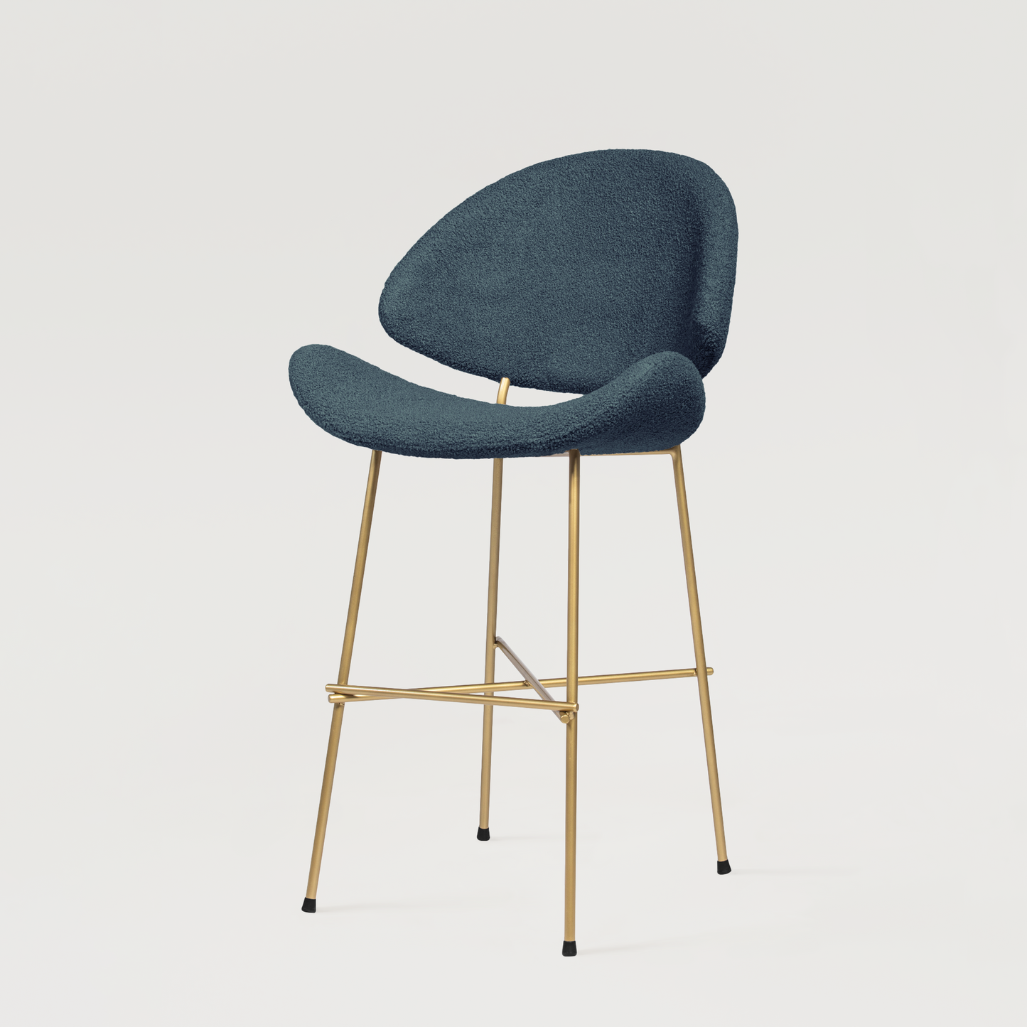 Bar stool Cheri Bar Boucle Gold Low - Dark Blue