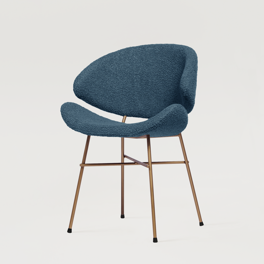 Chair Cheri Boucle Copper - Dark Blue