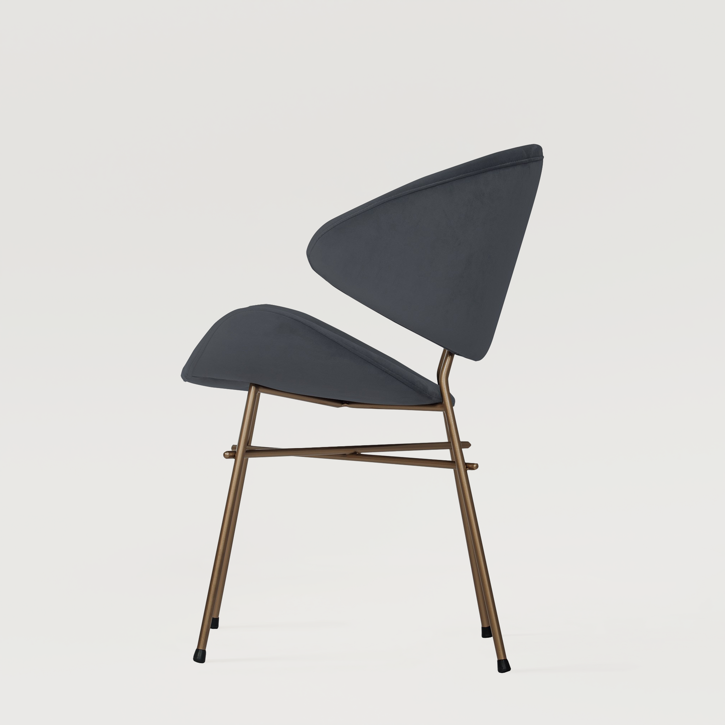 Chair Cheri Velours Copper - Dark Grey