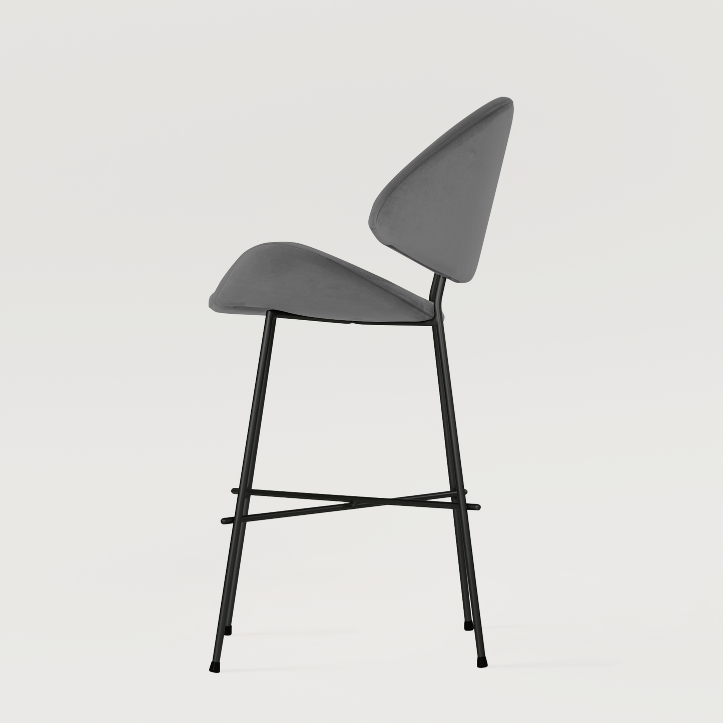 Bar stool Cheri Bar Velours Low - Dark Grey