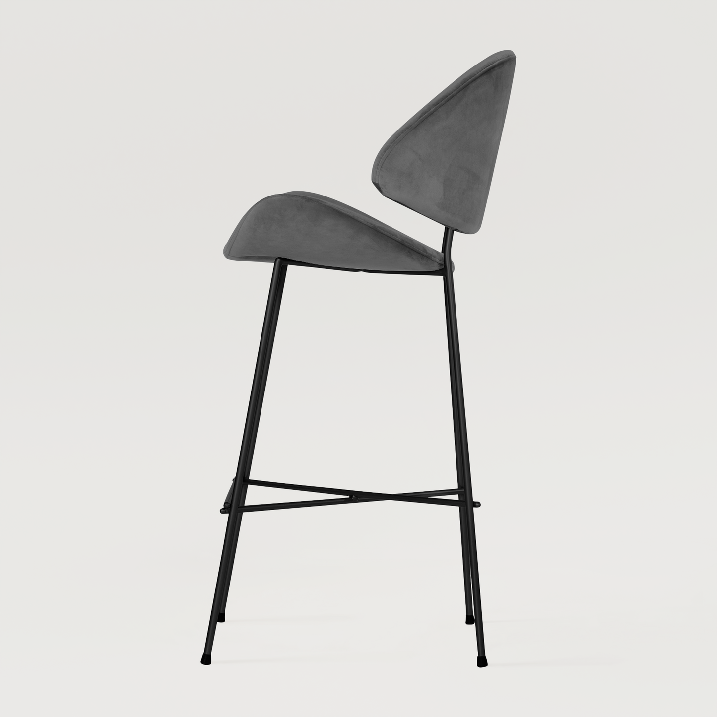 Bar stool Cheri Bar Velours High - Dark Grey