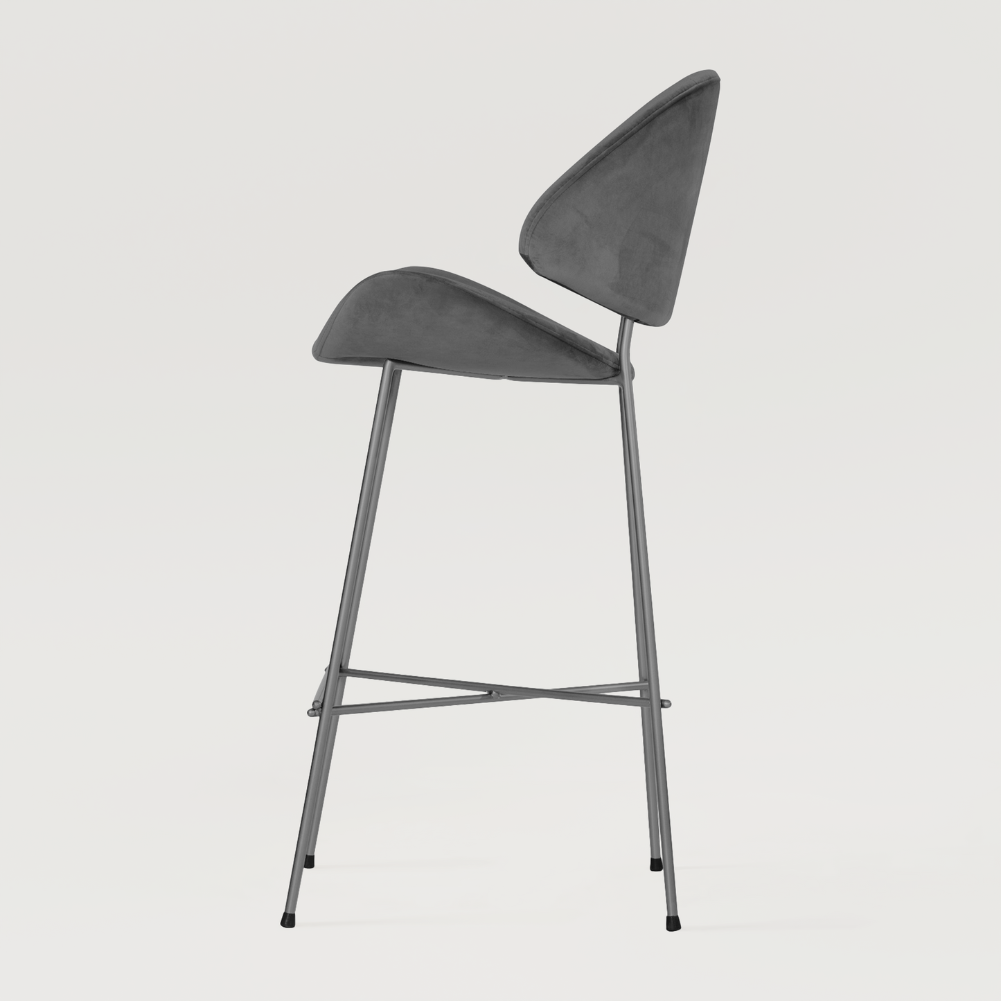 Bar stool Cheri Bar Velours High - Dark Grey