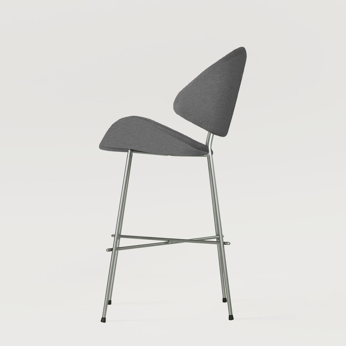 Bar stool Cheri Bar Boucle Chrome Low - Dark Grey