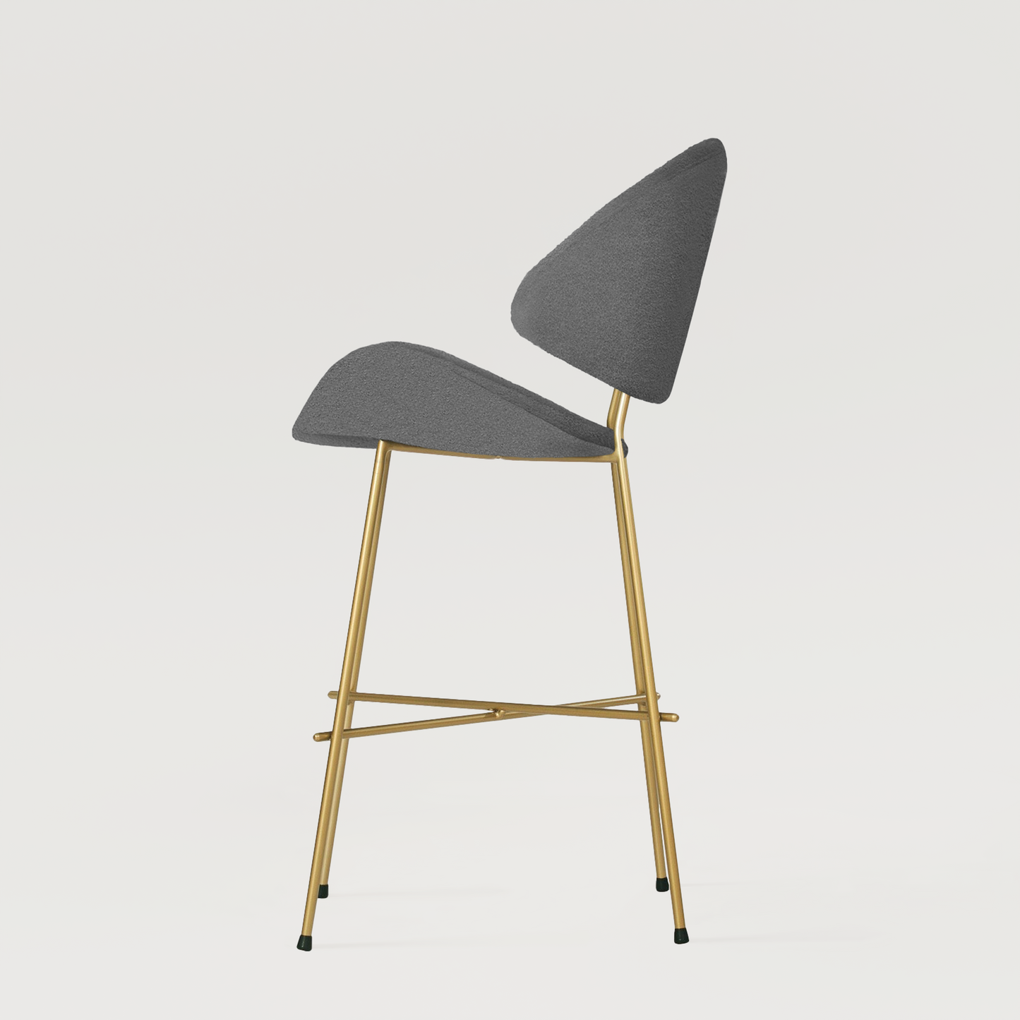 Bar stool Cheri Bar Boucle Gold Low - Dark Grey