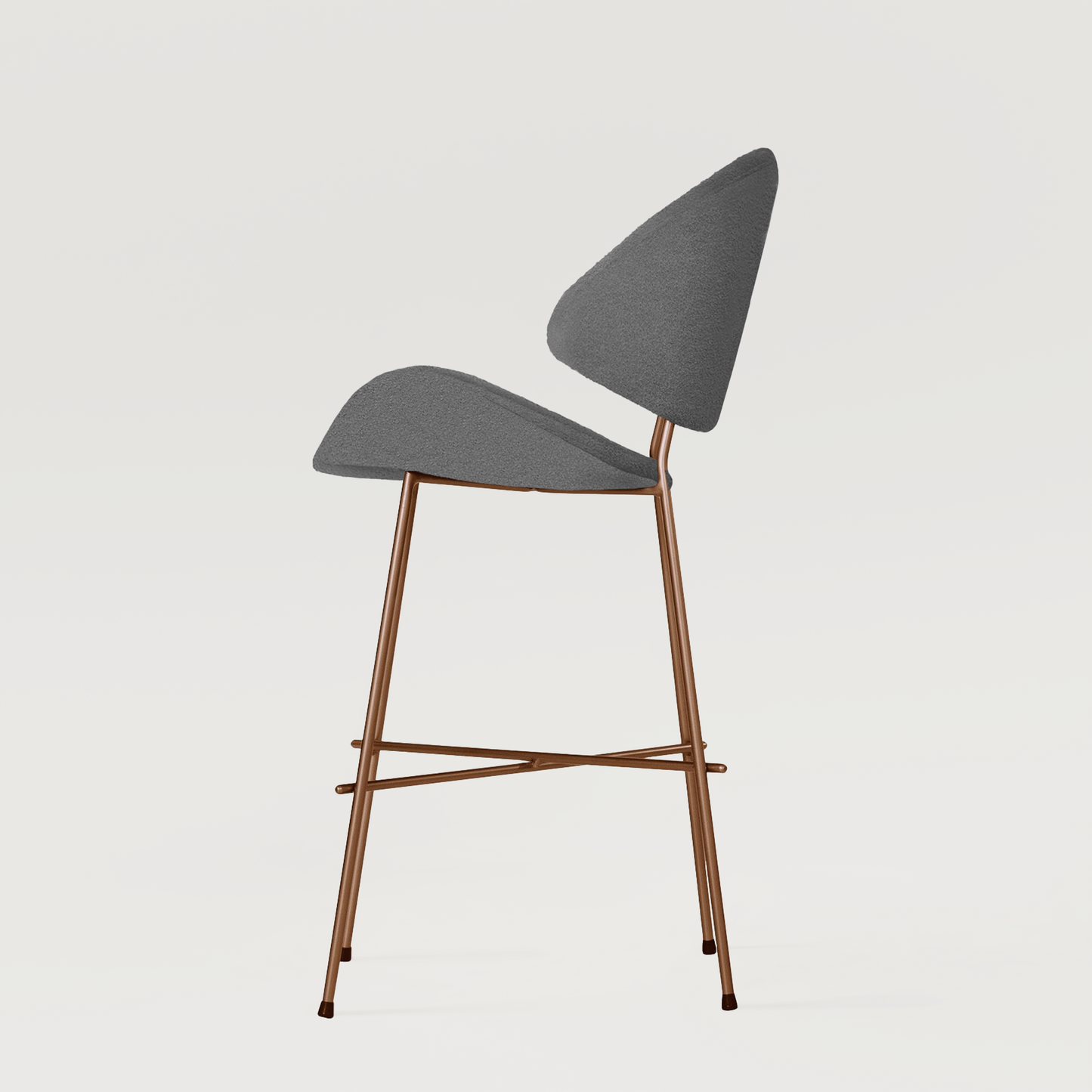 Bar stool Cheri Bar Boucle Copper Low - Dark Grey