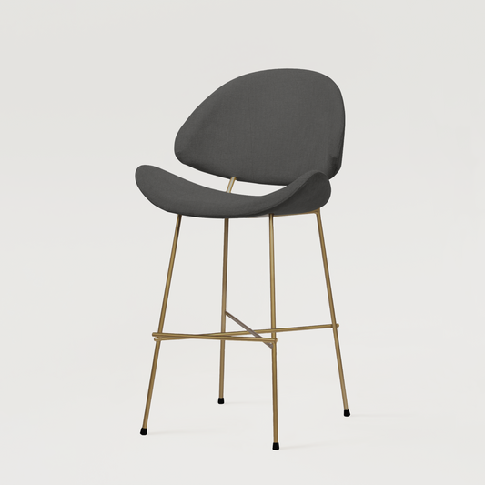 Bar stool Cheri Bar Trend Copper Low - Dark Grey