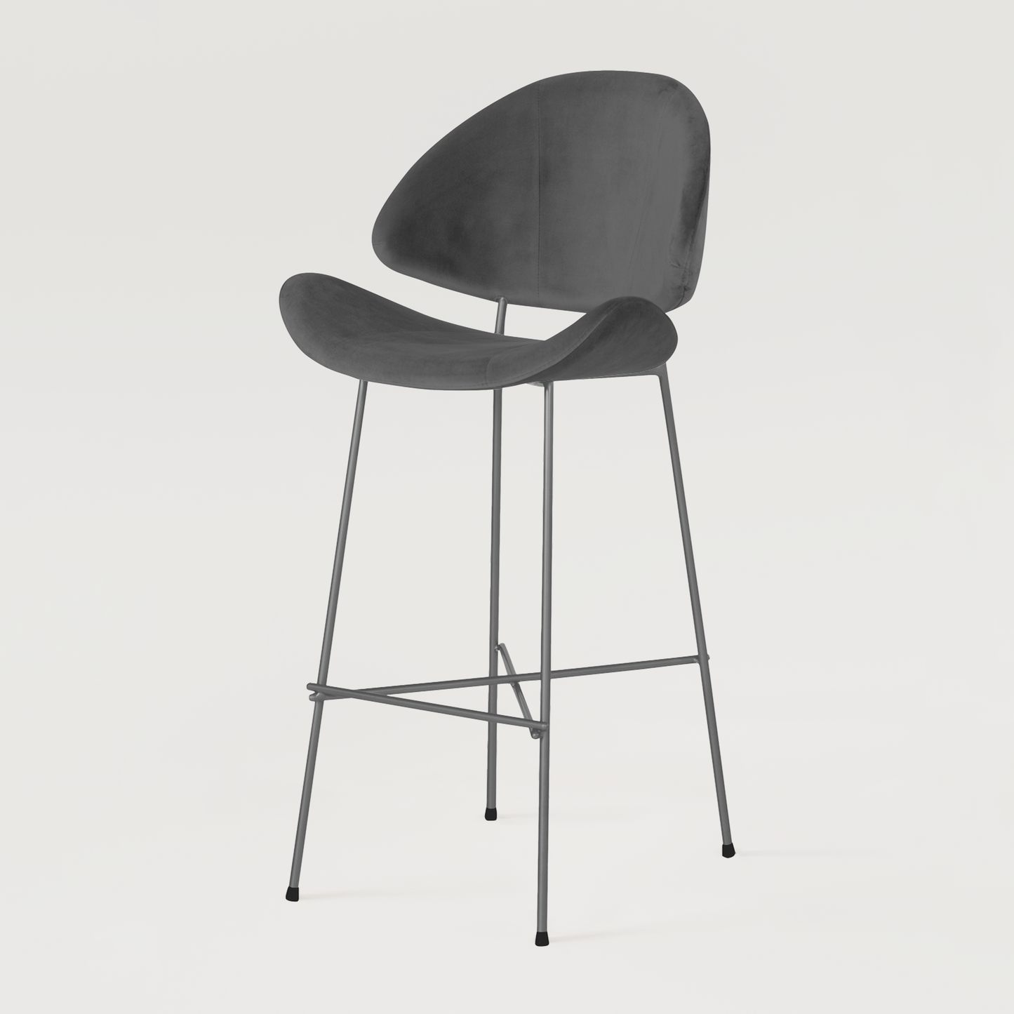 Bar stool Cheri Bar Velours High - Dark Grey