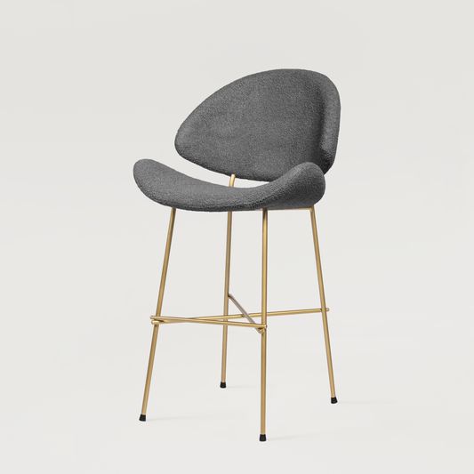 Bar stool Cheri Bar Boucle Gold Low - Dark Grey