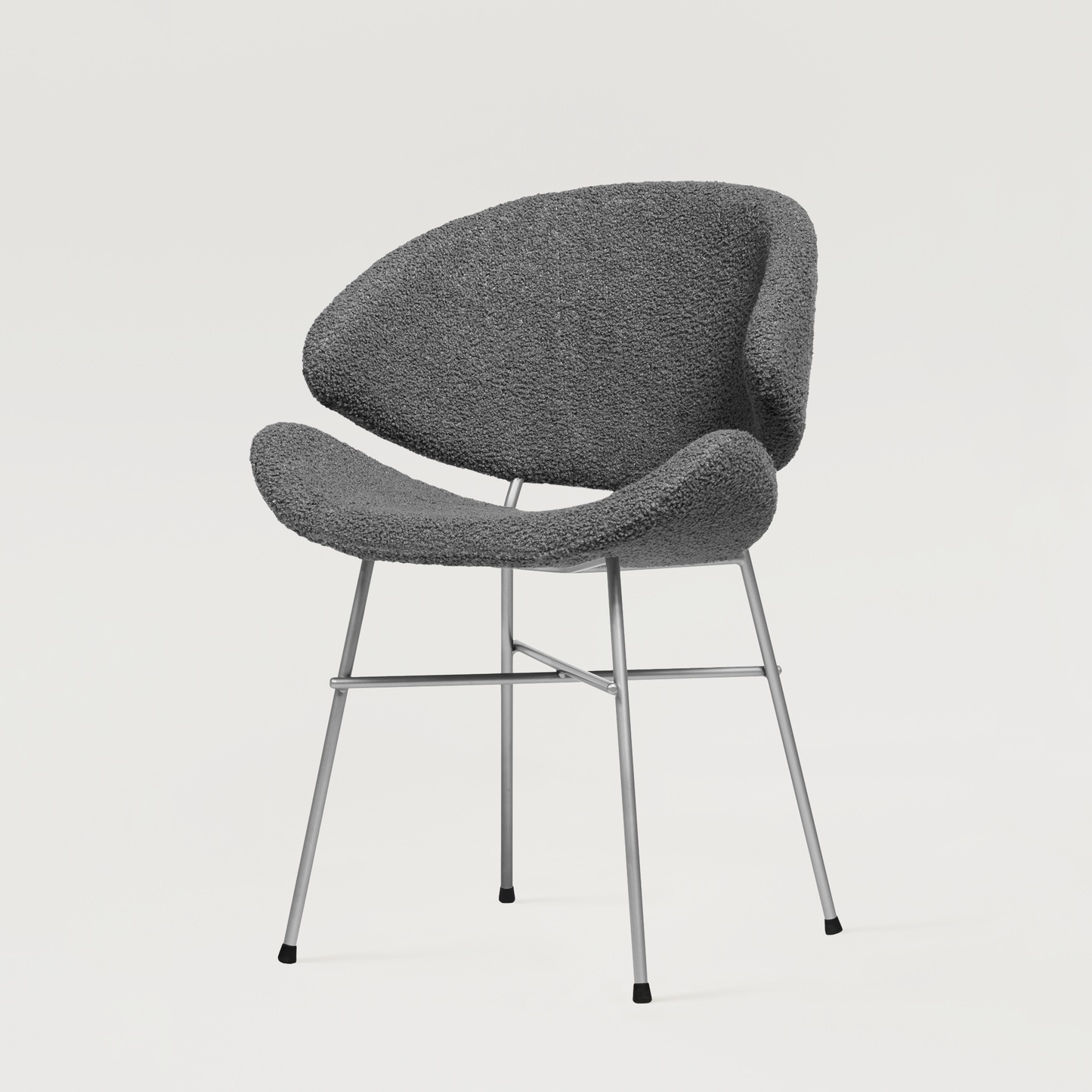 Chair Cheri Boucle Chrome - Dark Grey