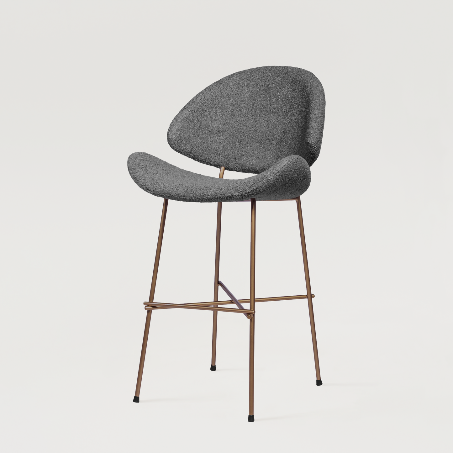 Bar stool Cheri Bar Boucle Copper Low - Dark Grey