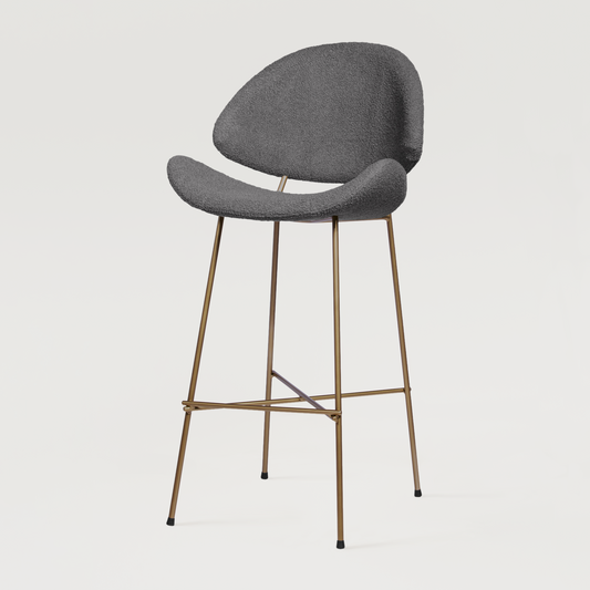 Bar stool Cheri Bar Boucle Copper High - Dark Grey