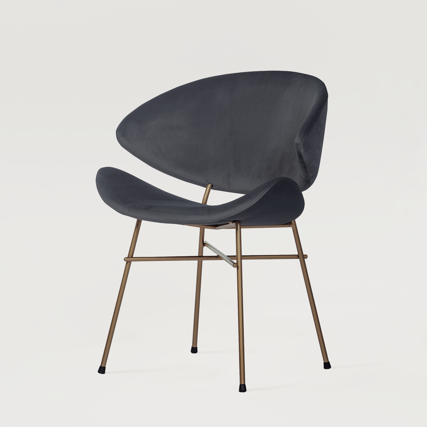 Chair Cheri Velours Copper - Dark Grey