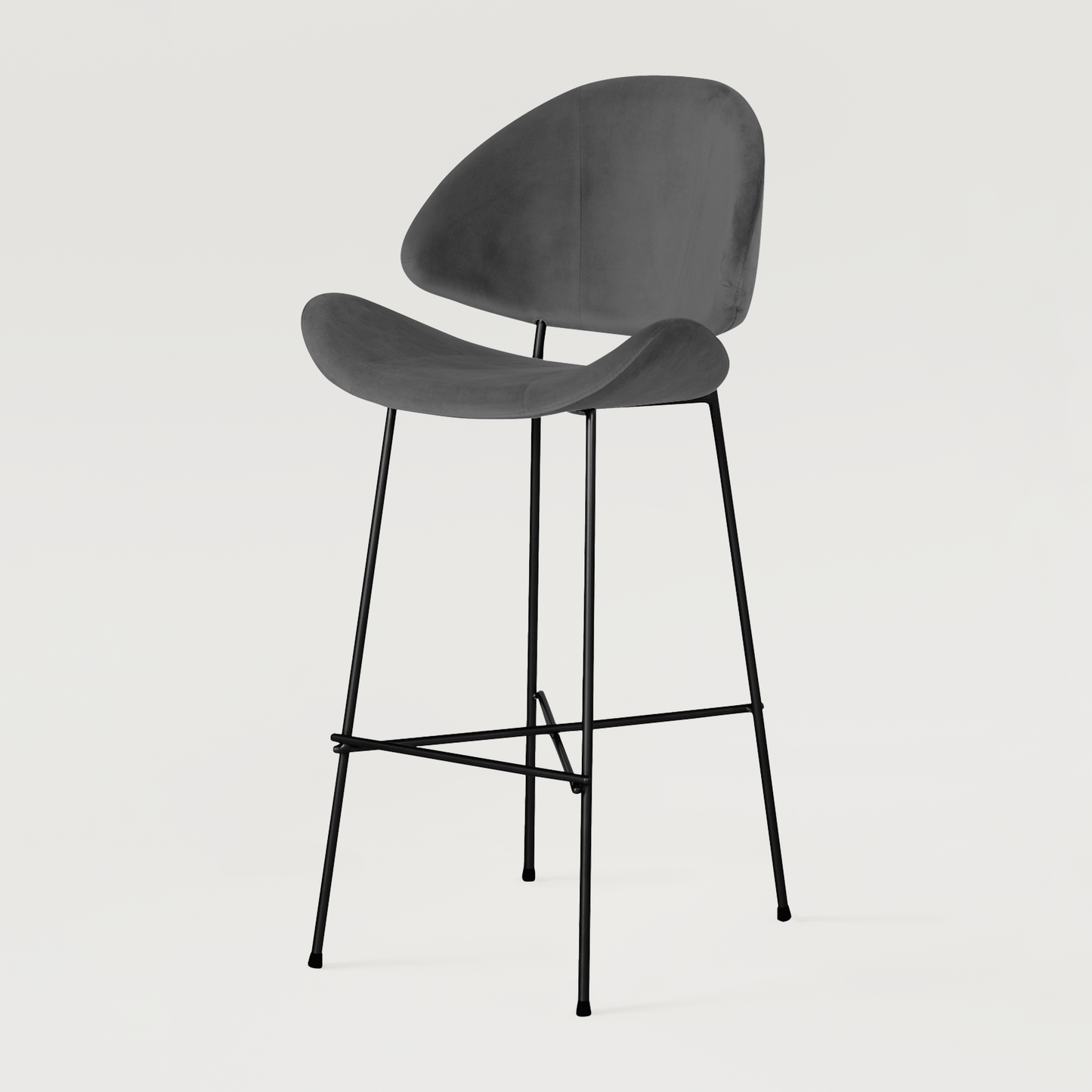 Bar stool Cheri Bar Velours High - Dark Grey