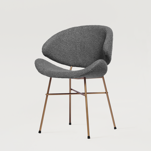 Chair Cheri Boucle Copper - Dark Grey