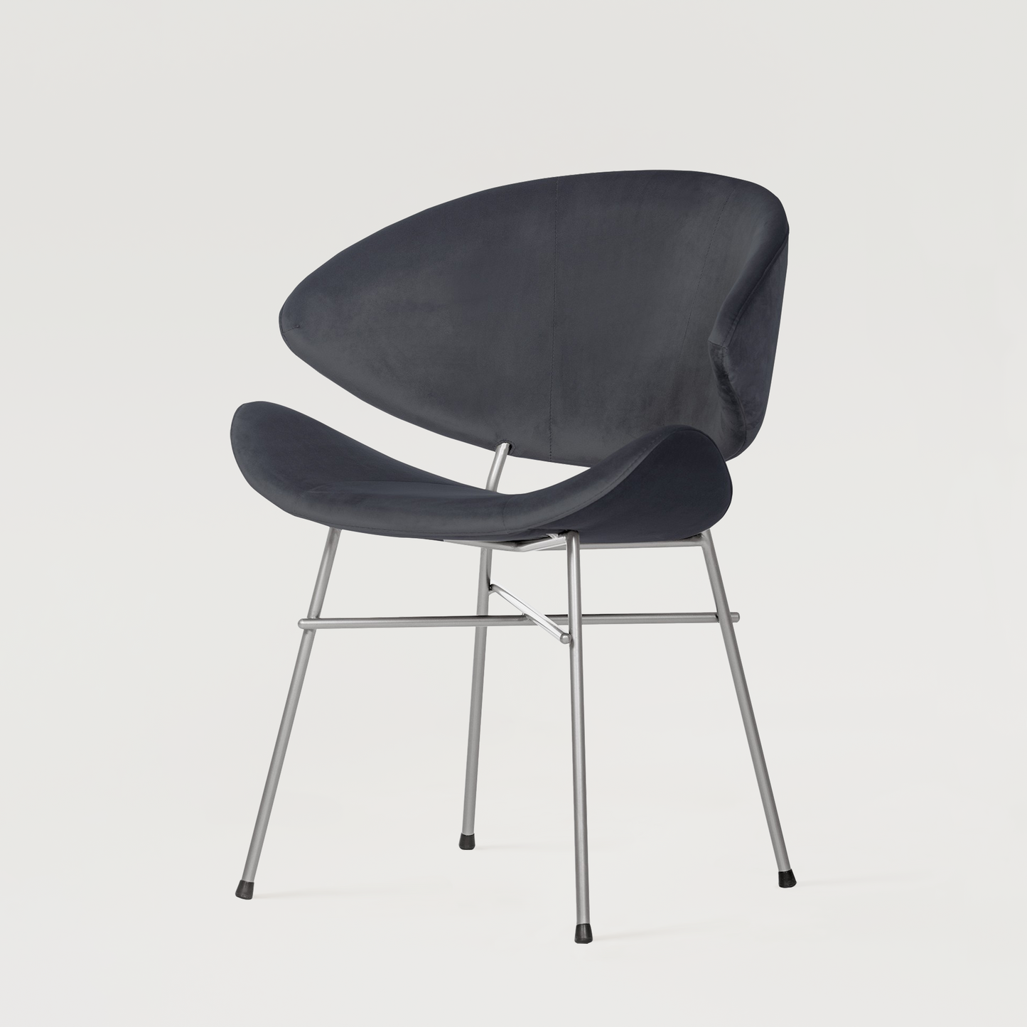 Chair Cheri Velours Chrome - Dark Grey