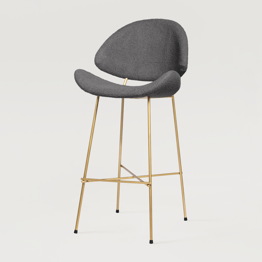 Bar stool Cheri Bar Boucle Gold High - Dark Grey